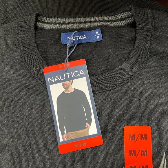 Nautica Men's Black Crewneck Sweater - Size Medium - NWT - Picture 2 of 4